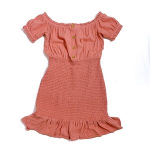 Divided H&M Off Shoulder Coral Pink Salmon Color Dress